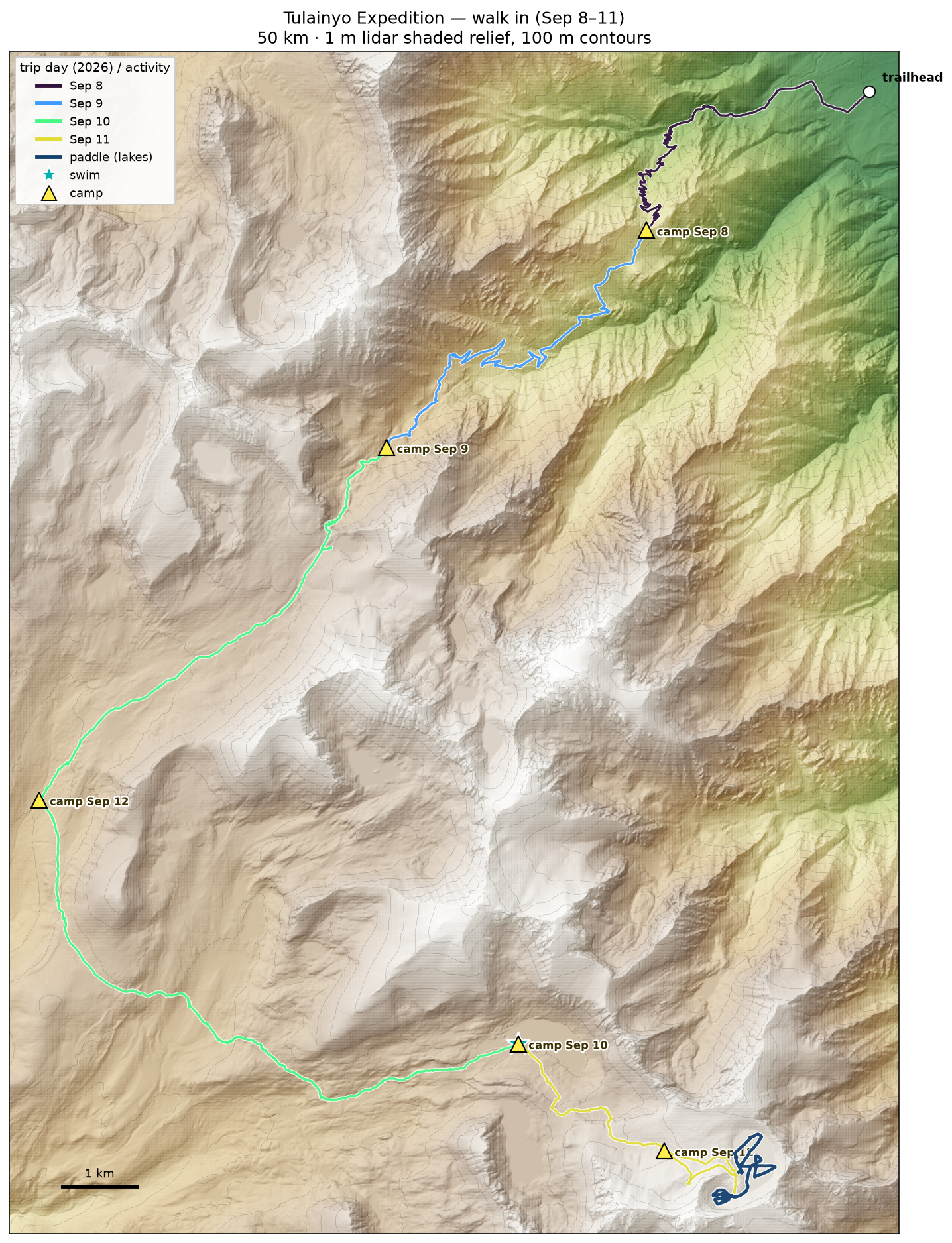 Route map, walk in