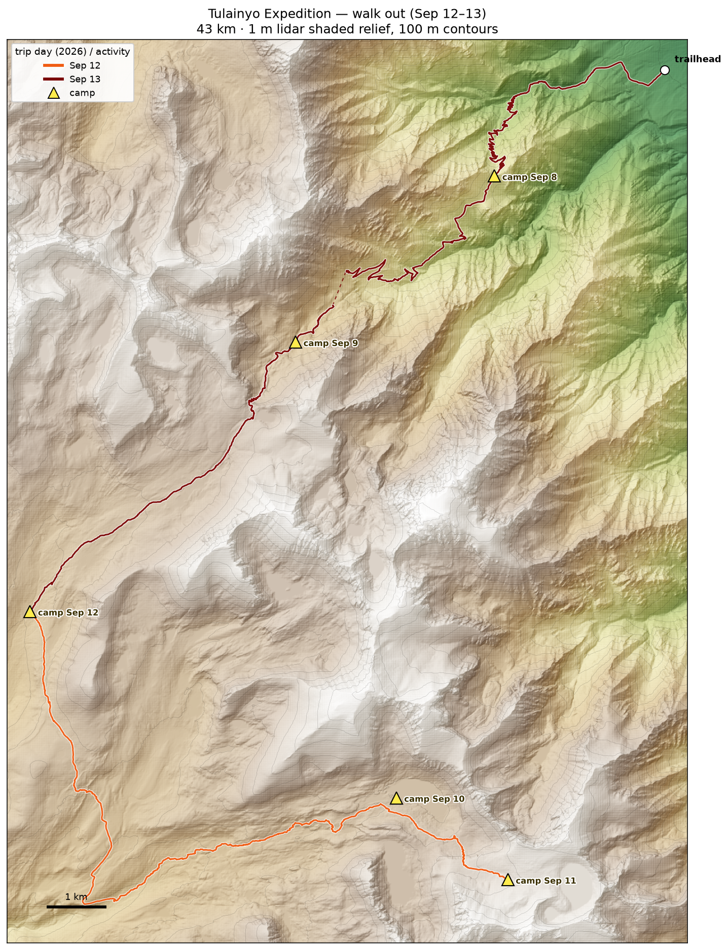 Route map, walk out